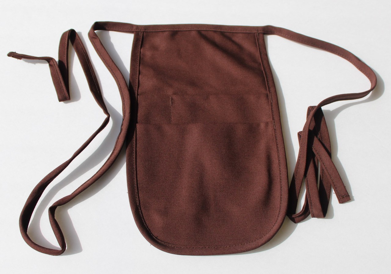 Money Pouch Aprons in Brown